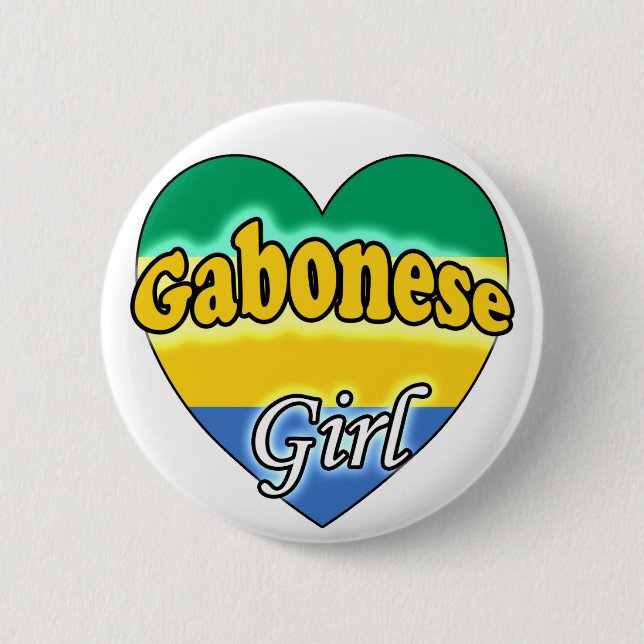 Gabonese Girl 2 Inch Round Button (Front)