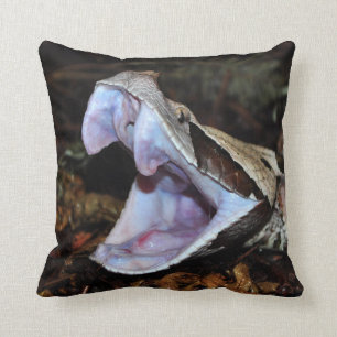 Gaboon viper throw pillow