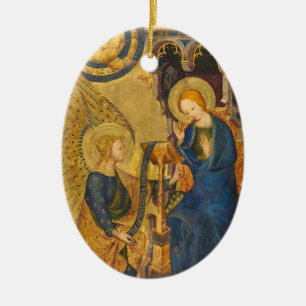 Gabriel And Mary Painting Ceramic Ornament
