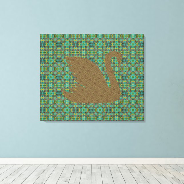 Gabriel at the Gates & The Golden Swan Canvas Print (Insitu(Wood Floor))