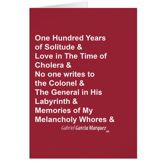 Gabriel Garcia Marquez (Front)