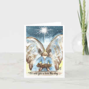 Gabriel Greets Immanuel, Watercolor Christmas card