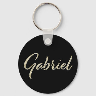 Gabriel Name whitegold Button Keytags Keychain