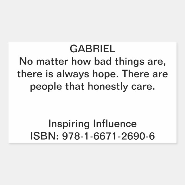 Gabriel Quote in "Inspiring Influence"  Sticker (Front)