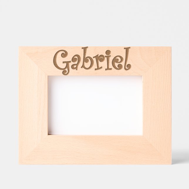 "Gabriel" Standing Photo Frame – Newborn Gift (Front)