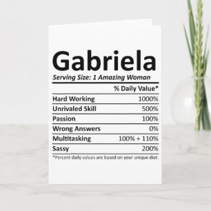 Gabriela Nutrition Personalized Name Funny Christm Card