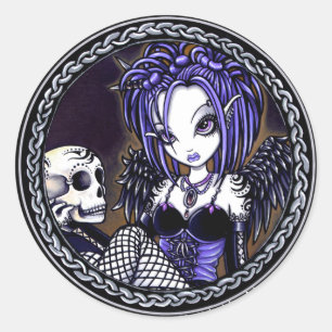 Gabriella Blue Skull Gothic Angel Stickers