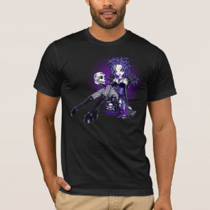 "Gabriella" Gothic Blue Purple Angel Skull Art Top