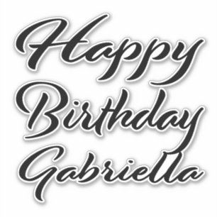 Gabriella Name First name black Sticker Birthday