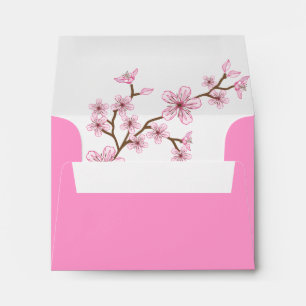 Gabriella Pink Blossoms Bat Mitzvah Thank You Envelopes