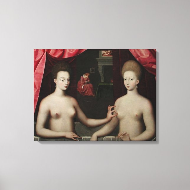 Gabrielle d'Estrées and one of her sisters Canvas Print (Front)