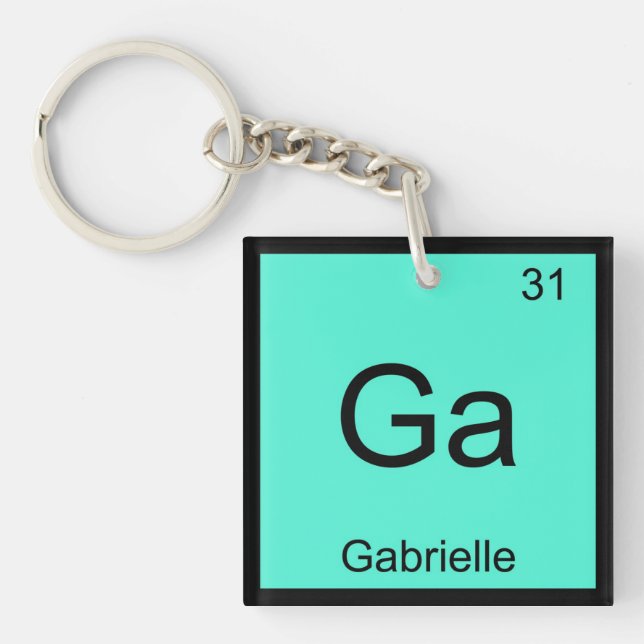 Gabrielle  Name Chemistry Element Periodic Table Keychain (Front)