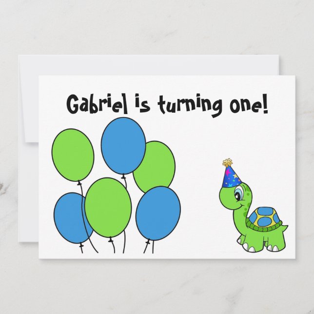 Gabriel's 1st Birthday Invitation (Front)
