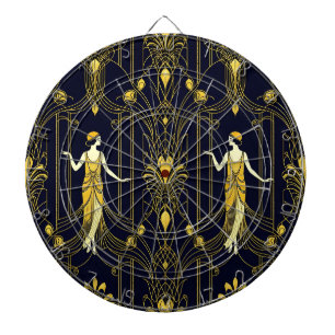 Gabsy gold and black decorative pattern dartboard