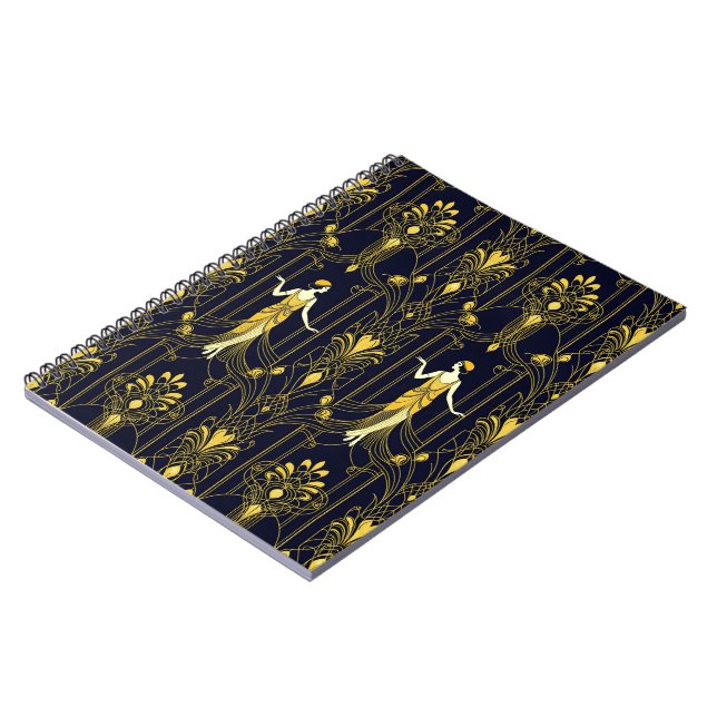 Gabsy gold and black decorative pattern notebook (Left Side)