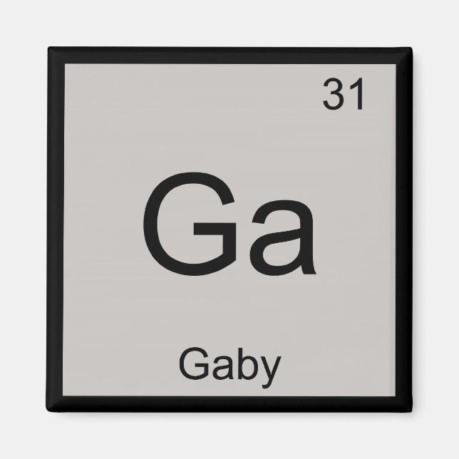 Gaby Name Chemistry Element Periodic Table Magnet (Front)