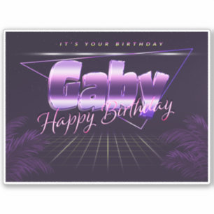 Gaby Name First name lila retro Sticker Birthday