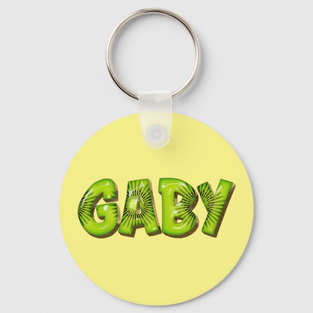 Gaby Name Kiwi Design Keychain (Front)
