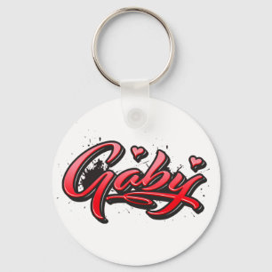 Gaby red Heart Graffiti Schlüsselanhänger Keychain