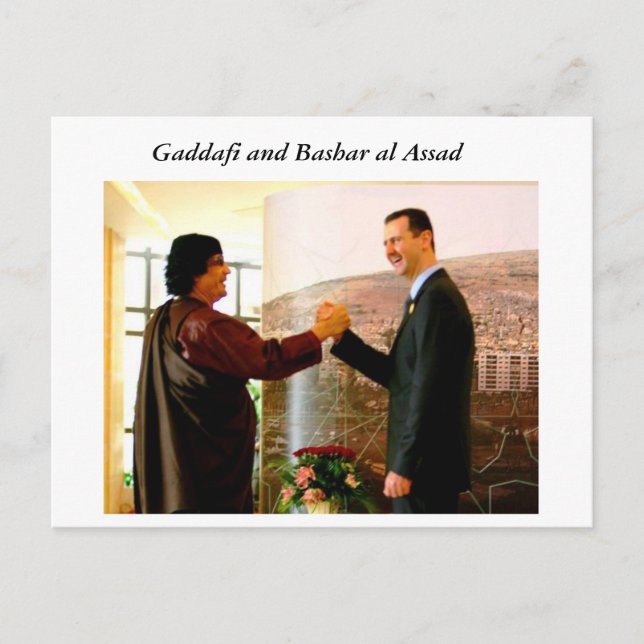 Gaddafi and Bashar al Assad Postcard (Front)