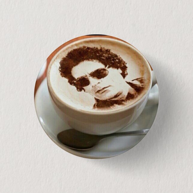 Gaddafi pottoun 1 inch round button (Front)
