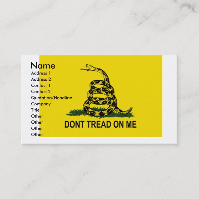 Gadsden business card,... card (Front)