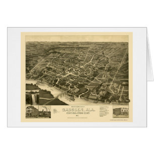 Gadsden, carte panoramique d'AL - 1887