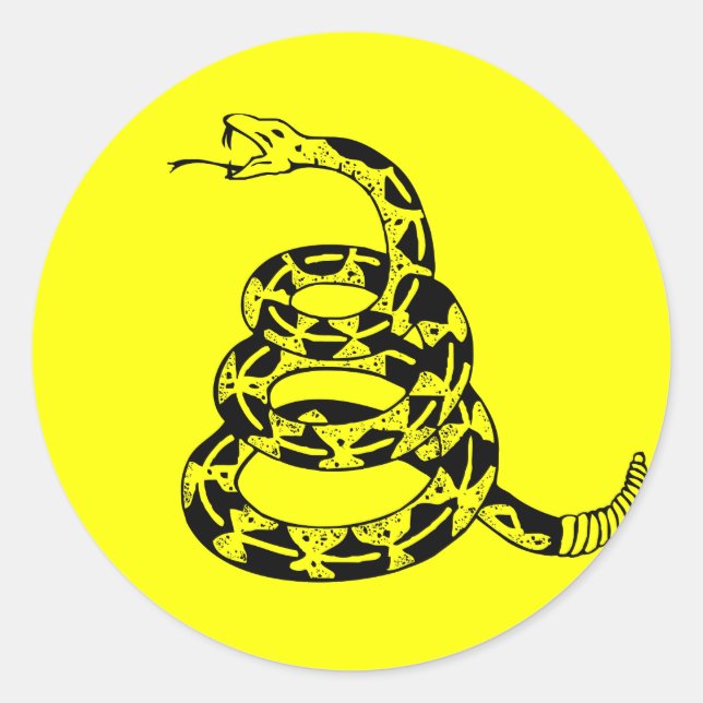 Gadsden Coiled Rattlesnake Classic Round Sticker (Front)