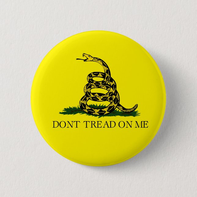 Gadsden Flag Don't Tread On Me 2 Inch Round Button (Front)