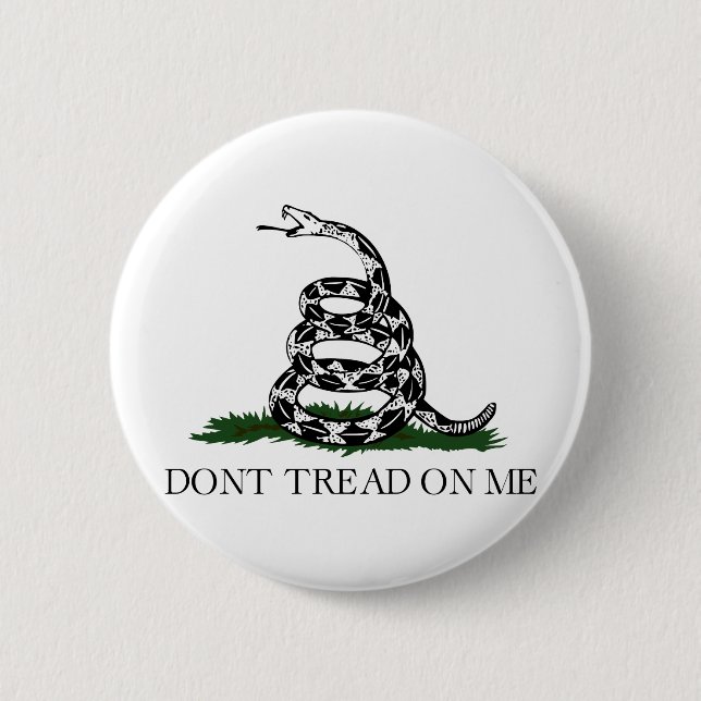 Gadsden Flag "Don't Tread On Me" 2 Inch Round Button (Front)