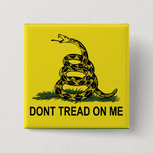 Gadsden Flag Dont Tread On Me 2 Inch Square Button