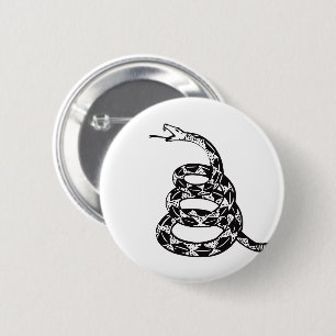 Gadsden Flag Don't Tread on Me Black and White 2 Inch Round Button