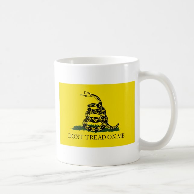 Gadsden Flag - Don't Tread On Me -  Coiled Snake Coffee Mug (Right)