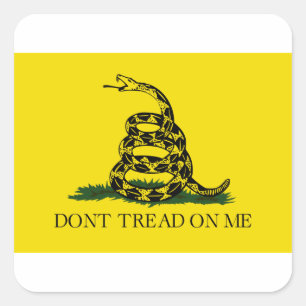 Gadsden Flag - Don't Tread On Me -  Coiled Snake Square Sticker