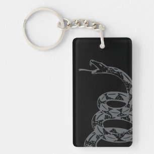 Gadsden Flag Don't Tread on Me Grey Keychain