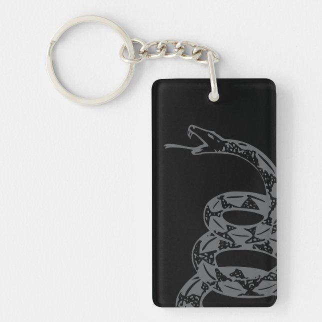 Gadsden Flag Don't Tread on Me Grey Keychain (Front)