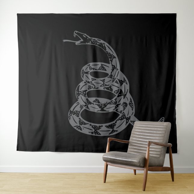 Gadsden Flag Don't Tread on Me Grey Tapestry (In Situ (Horizontal))