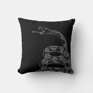 Gadsden Flag Don't Tread on Me Grey Throw Pillow