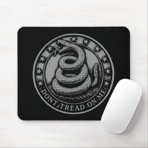 Gadsden Flag Dont Tread on Me Grunge Black Mouse Pad