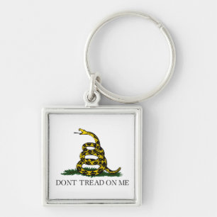 Gadsden Flag Don't Tread on Me Libertarian Yellow Keychain