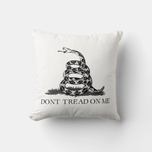 Gadsden Flag Don't Tread on Me Libertarian Yellow Throw Pillow