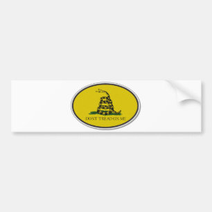 Gadsden Flag Dont Tread On Me Oval Design Bumper Sticker