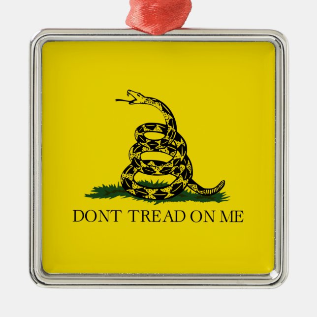 Gadsden Flag (Don't Tread on Me) (Snake Flag) Cera Metal Ornament (Front)