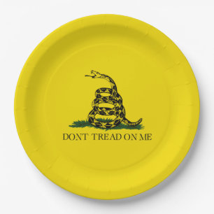 Gadsden Flag (Don't Tread on Me) (Snake Flag) Pape Paper Plate