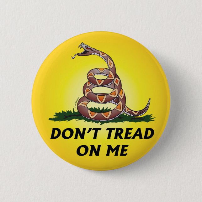 GADSDEN FLAG DON'T TREAD ON ME Tea Party Snake USA 2 Inch Round Button (Front)