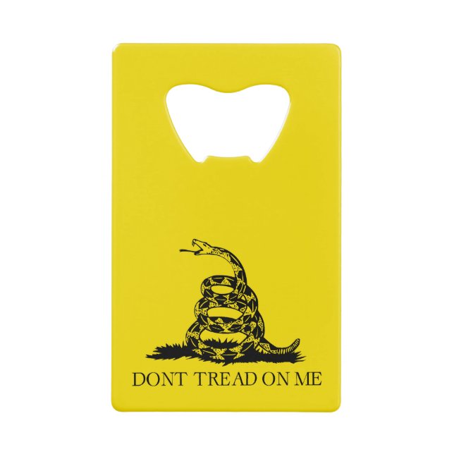 Gadsden Rattlesnake Flag: Revolutionary War 1776 Credit Card Bottle Opener (Front)