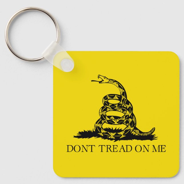 Gadsden Rattlesnake Flag: Revolutionary War 1776 Keychain (Front)