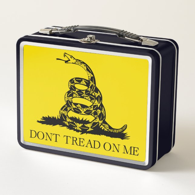 Gadsden Rattlesnake Flag: Revolutionary War 1776 Metal Lunch Box (Front)