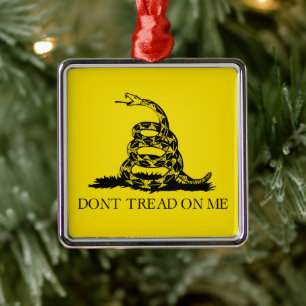 Gadsden Rattlesnake Flag: Revolutionary War 1776 Metal Ornament