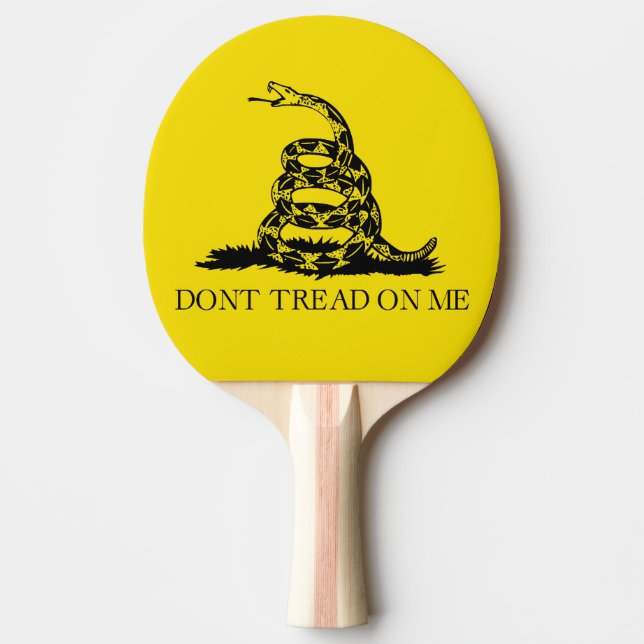Gadsden Rattlesnake Flag: Revolutionary War 1776 Ping Pong Paddle (Front)
